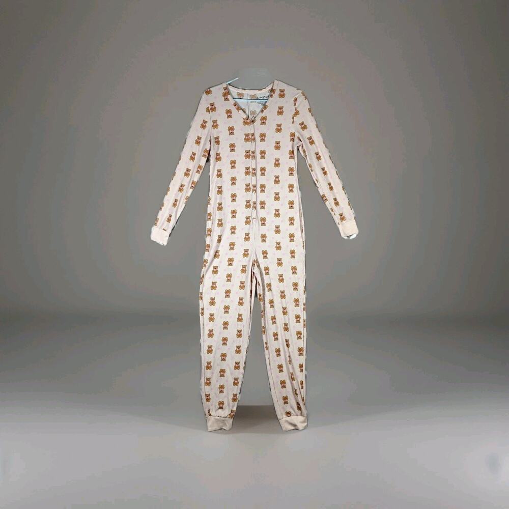 Spoiled Angel Pajamas Long Johns Women Medium Pink One Piece Thermal Underwear